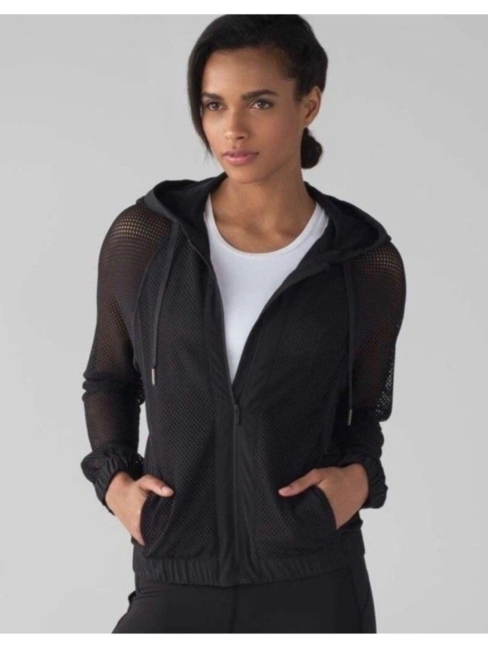 Lululemon Mesh on Mesh Zipper Hooded Jacket.